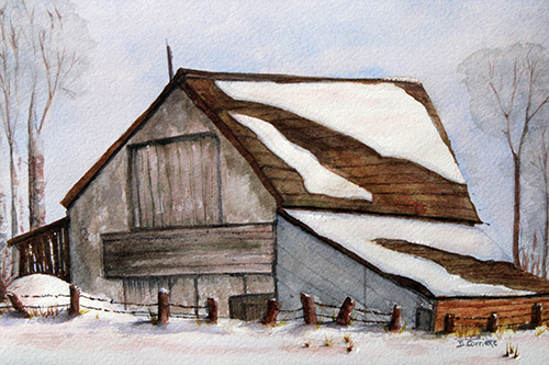 Diane Carriere - Winter Barn - 2022